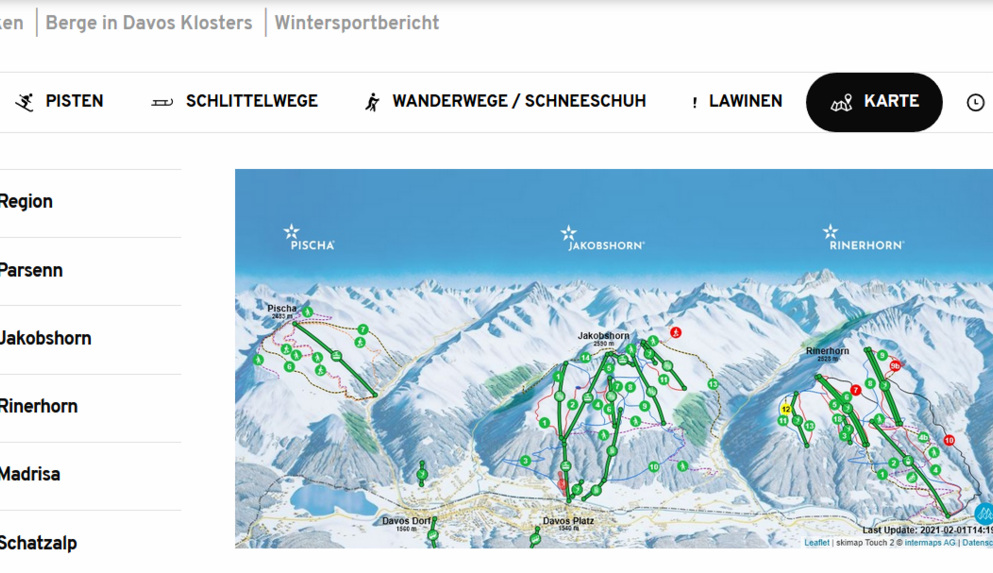Website Davos.ch Verlinkung